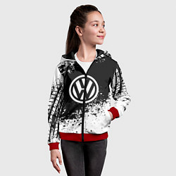 Толстовка на молнии детская Volkswagen: Black Spray, цвет: 3D-красный — фото 2