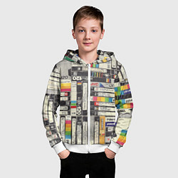 Толстовка на молнии детская VHS-кассеты, цвет: 3D-белый — фото 2