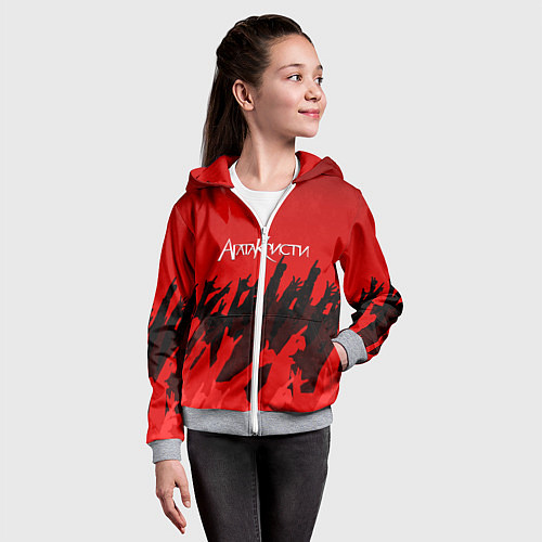 Детская толстовка на молнии Агата Кристи: Высший рок / 3D-Меланж – фото 4