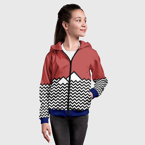 Детская толстовка на молнии Горы Твин Пикс / 3D-Синий – фото 4