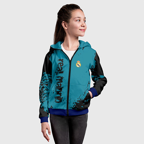 Детская толстовка на молнии Real madrid - grange style / 3D-Синий – фото 4