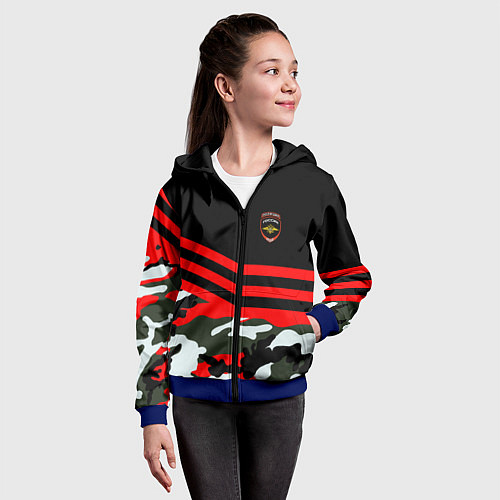Детская толстовка на молнии Полиция: Камуфляж / 3D-Синий – фото 4