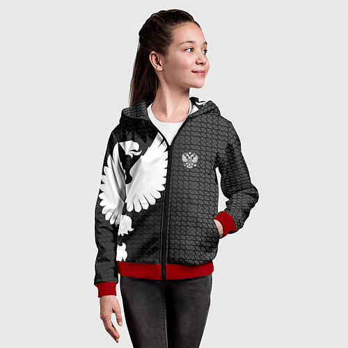 Детская толстовка на молнии Russia: Dark Sport / 3D-Красный – фото 4