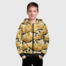 Толстовка на молнии детская Doge: Deal with it, цвет: 3D-черный — фото 2