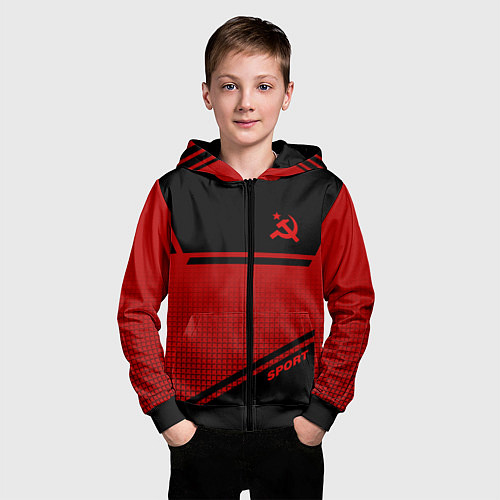 Детская толстовка на молнии USSR: Black Sport / 3D-Черный – фото 3