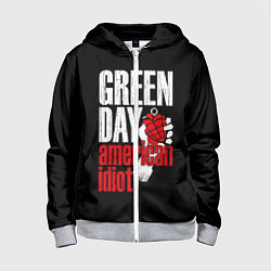 Толстовка на молнии детская Green Day: American Idiot, цвет: 3D-меланж