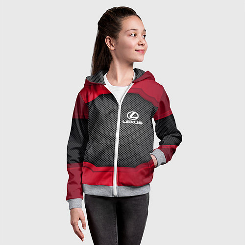 Детская толстовка на молнии LEXUS SPORT / 3D-Меланж – фото 4