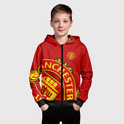 Толстовка на молнии детская FC Man United: Red Exclusive, цвет: 3D-черный — фото 2