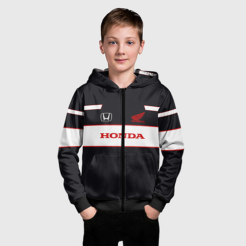 Детская толстовка на молнии Honda Sport / 3D-Черный – фото 3