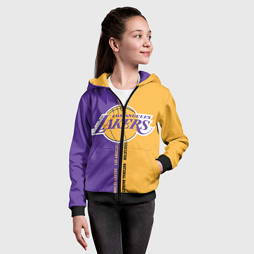Детская толстовка на молнии NBA: LA Lakers / 3D-Черный – фото 4