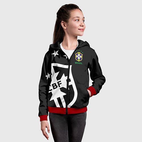 Детская толстовка на молнии Brazil Team: Exclusive / 3D-Красный – фото 4