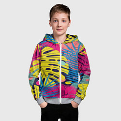 Толстовка на молнии детская Тропическая мода, цвет: 3D-меланж — фото 2