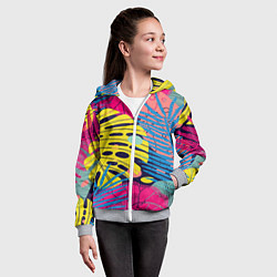 Толстовка на молнии детская Тропическая мода, цвет: 3D-меланж — фото 2