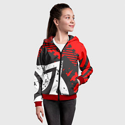 Толстовка на молнии детская Grunge Art, цвет: 3D-красный — фото 2
