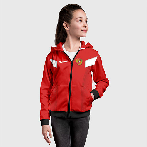 Детская толстовка на молнии Сборная России / 3D-Черный – фото 4