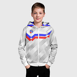 Толстовка на молнии детская Российский футбол, цвет: 3D-белый — фото 2