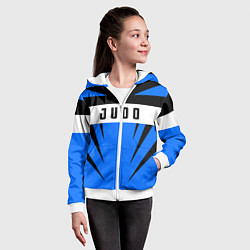 Толстовка на молнии детская Judo Fighter, цвет: 3D-белый — фото 2