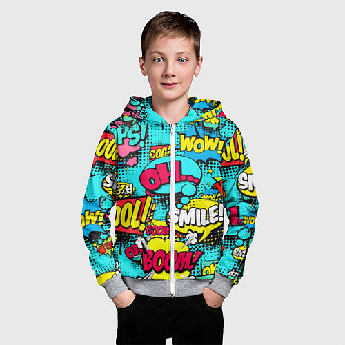 Детская толстовка на молнии Кислотный поп-арт / 3D-Меланж – фото 3
