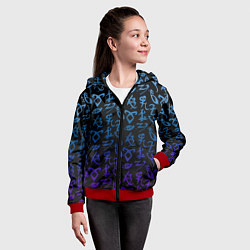 Толстовка на молнии детская Blue Runes, цвет: 3D-красный — фото 2