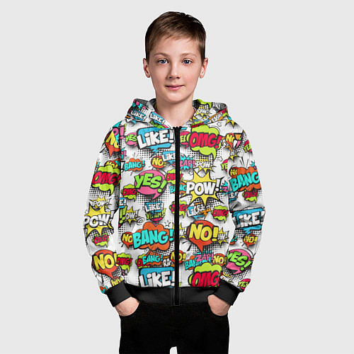 Детская толстовка на молнии Pop art Fashion / 3D-Черный – фото 3
