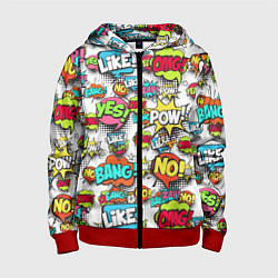 Толстовка на молнии детская Pop art Fashion, цвет: 3D-красный