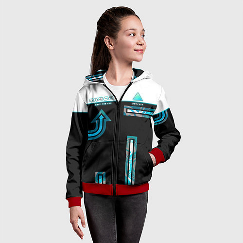 Детская толстовка на молнии Detroit: RK900 Street style / 3D-Красный – фото 4