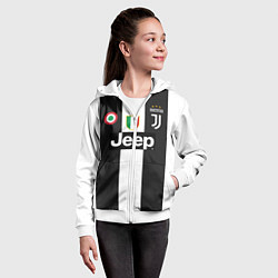 Толстовка на молнии детская FC Juventus 18-19, цвет: 3D-белый — фото 2