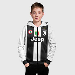 Толстовка на молнии детская FC Juventus 18-19, цвет: 3D-черный — фото 2