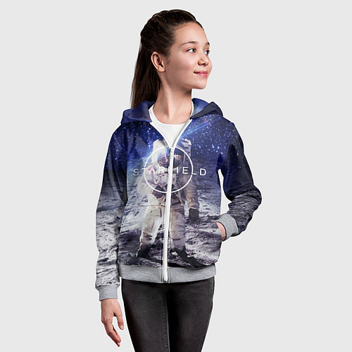 Детская толстовка на молнии Starfield / 3D-Меланж – фото 4
