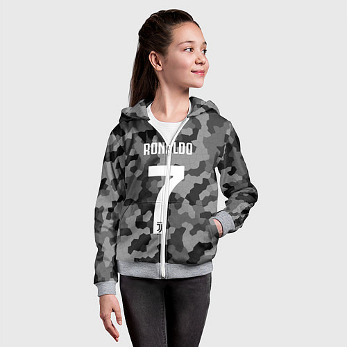 Детская толстовка на молнии Ronaldo 7: Camo Sport / 3D-Меланж – фото 4