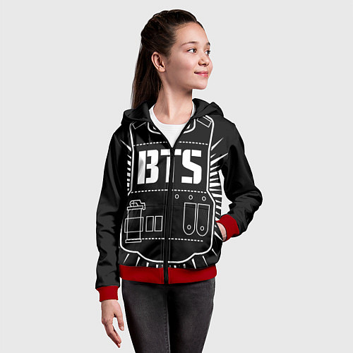 Детская толстовка на молнии BTS ARMY / 3D-Красный – фото 4