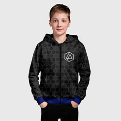 Толстовка на молнии детская Linkin Park: Black Carbon, цвет: 3D-синий — фото 2