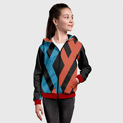 Толстовка на молнии детская Darling in the Franxx, цвет: 3D-красный — фото 2