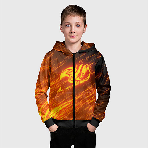 Детская толстовка на молнии NATSU DRAGNEEL / 3D-Черный – фото 3