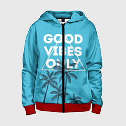 Толстовка на молнии детская Good vibes only, цвет: 3D-красный