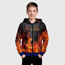 Толстовка на молнии детская TES: Flame Wolf, цвет: 3D-синий — фото 2