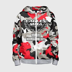 Толстовка на молнии детская Khabib Nurmagomedov: Red Camo, цвет: 3D-меланж