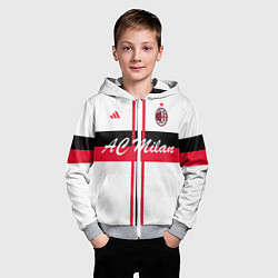 Толстовка на молнии детская AC Milan: White Form, цвет: 3D-меланж — фото 2