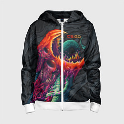 Толстовка на молнии детская CS:GO Hyper Beast Original, цвет: 3D-белый