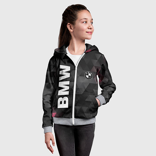 Детская толстовка на молнии BMW: Polygon / 3D-Меланж – фото 4