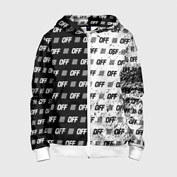 Толстовка на молнии детская Off-White: Black & White, цвет: 3D-белый