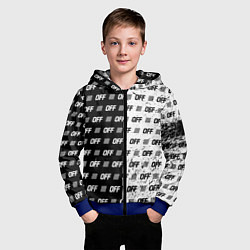 Толстовка на молнии детская Off-White: Black & White, цвет: 3D-синий — фото 2