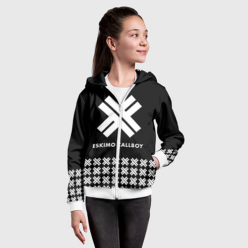 Детская толстовка на молнии Eskimo Callboy: Cross / 3D-Белый – фото 4