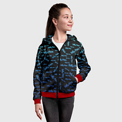Толстовка на молнии детская Sally Face: Blue Pattern, цвет: 3D-красный — фото 2