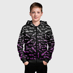 Толстовка на молнии детская Sally Face: Violet Pattern, цвет: 3D-черный — фото 2