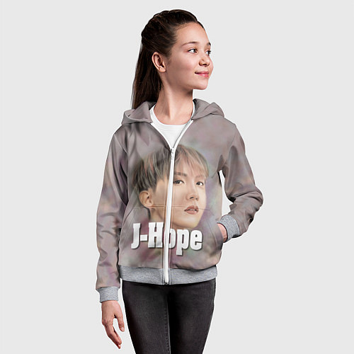 Детская толстовка на молнии BTS J-Hope / 3D-Меланж – фото 4