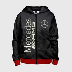 Толстовка на молнии детская Mercedes AMG: Black Edition, цвет: 3D-красный
