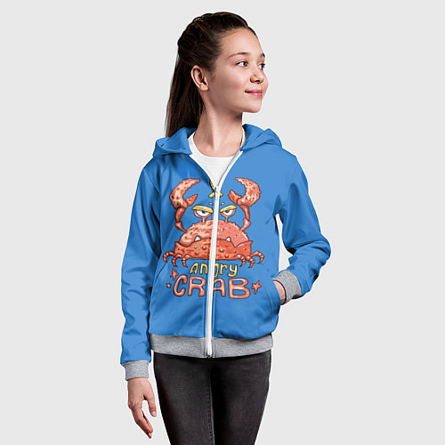 Детская толстовка на молнии Hungry Crab / 3D-Меланж – фото 4