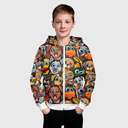 Толстовка на молнии детская Веселые собаки, цвет: 3D-белый — фото 2