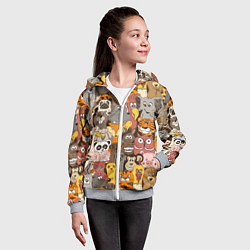 Толстовка на молнии детская Прикольные зверушки, цвет: 3D-меланж — фото 2